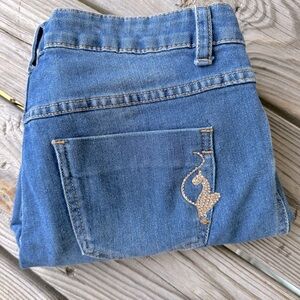 Baby Phat Blue Denim Jeans capris ‎ with Embroidered Pocket size 9